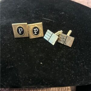 Gold and Silver Cufflinks Bundle Set